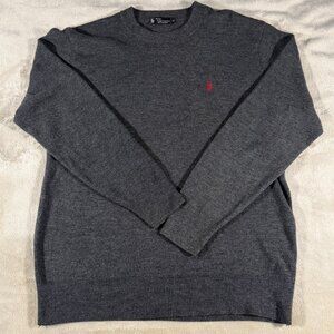 Polo Ralph Lauren 100% Cashmere Crew Neck Sweater Charcoal Grey Mens XL 28 22